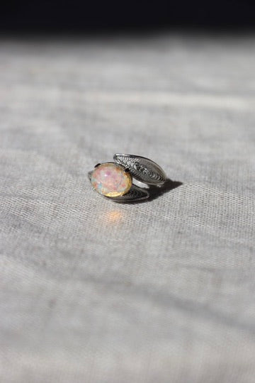 Opal sterling silver ring
