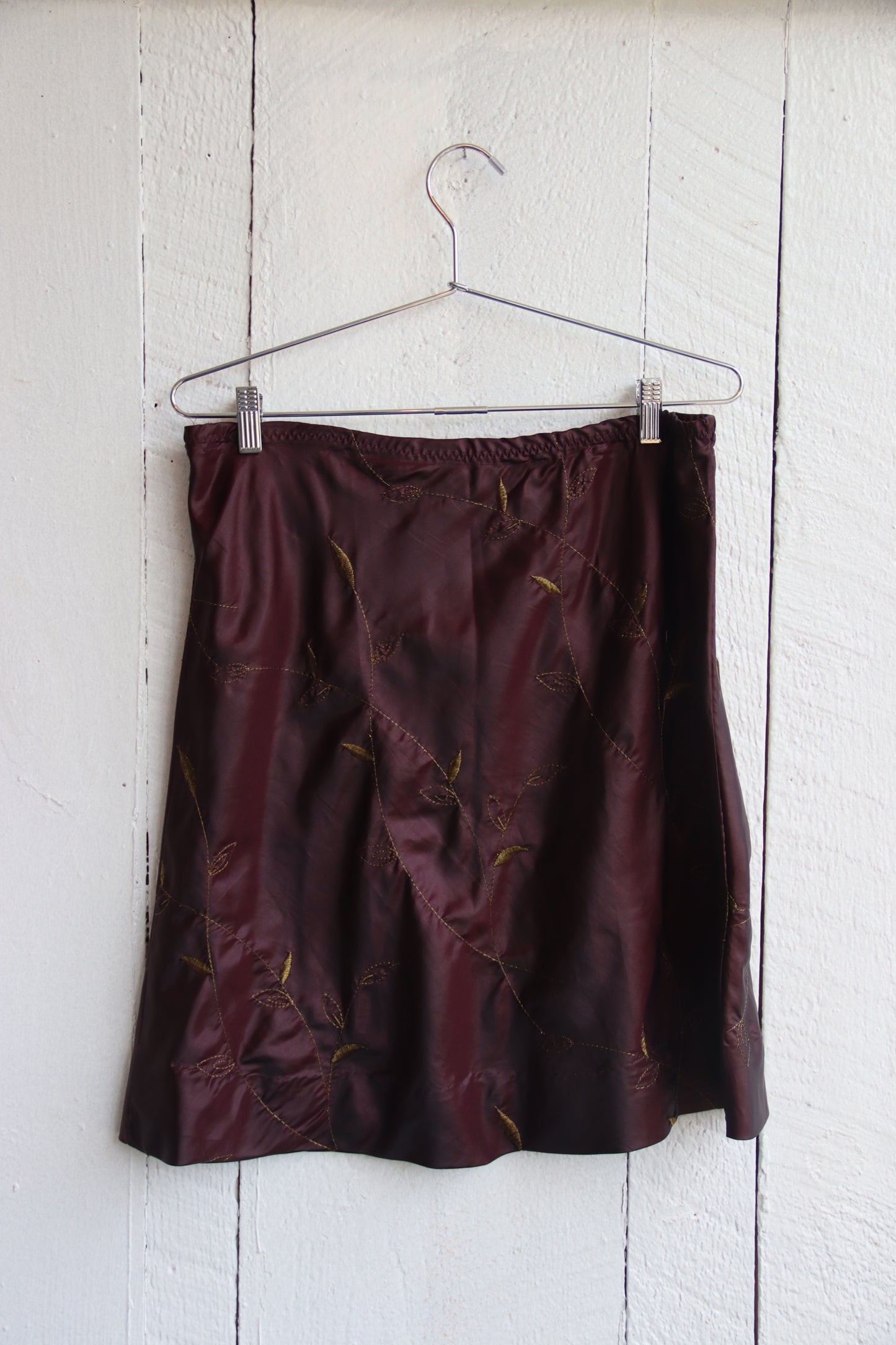 Vintage Hand Made Maroon Silk Skirt