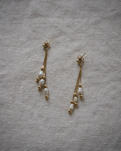 14K Pearl Drop Earrings