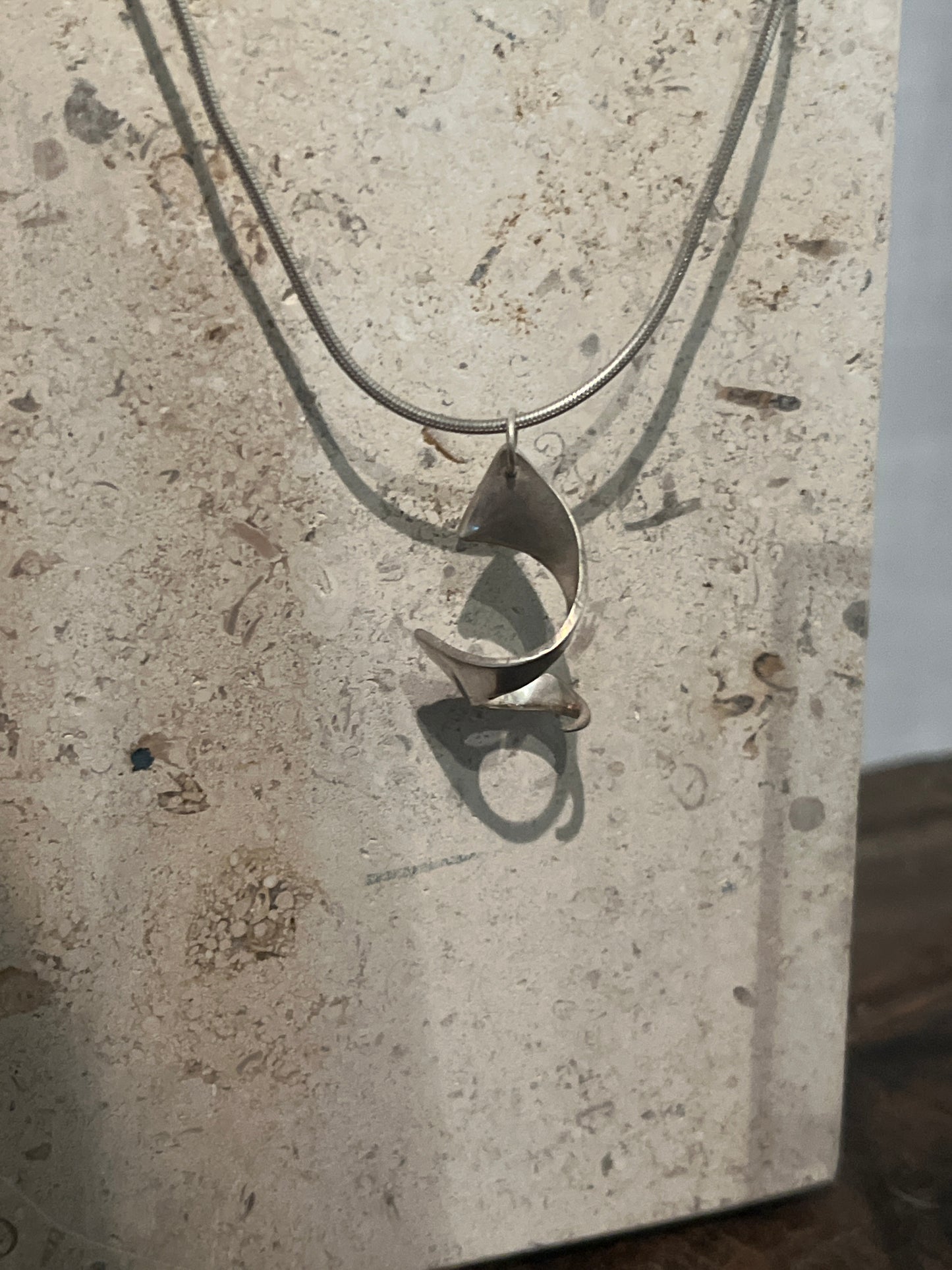 Helix pendant on vintage chain