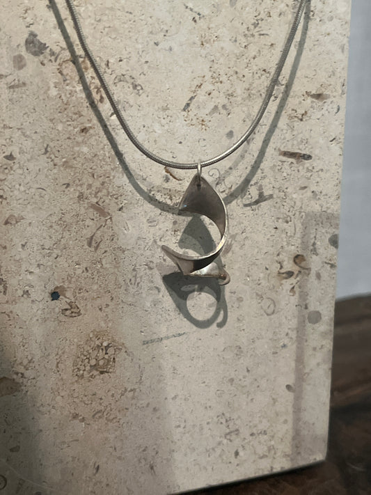 Helix pendant on vintage chain