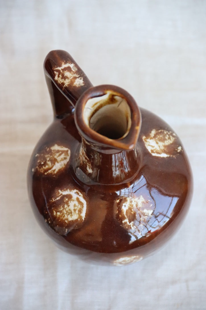 Leroux liquor brown ceramic pitcher