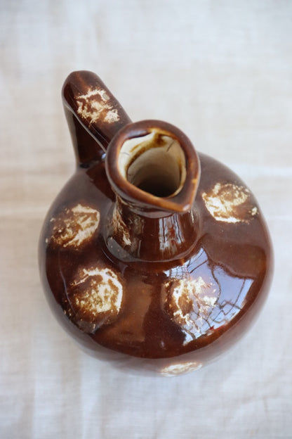 Leroux liquor brown ceramic pitcher