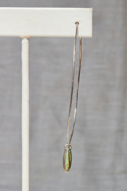 Manuela Stalman Sterling Silver and Turquoise Hoop Earrings