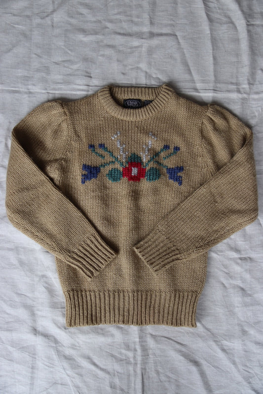 Chelsea Place Brown Floral Sweater