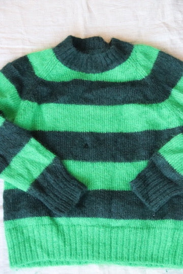 Cos Green Striped Mohair Sweater - as is