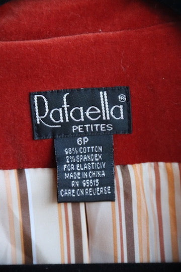 Rafaella Red Velvet Suit Jacket