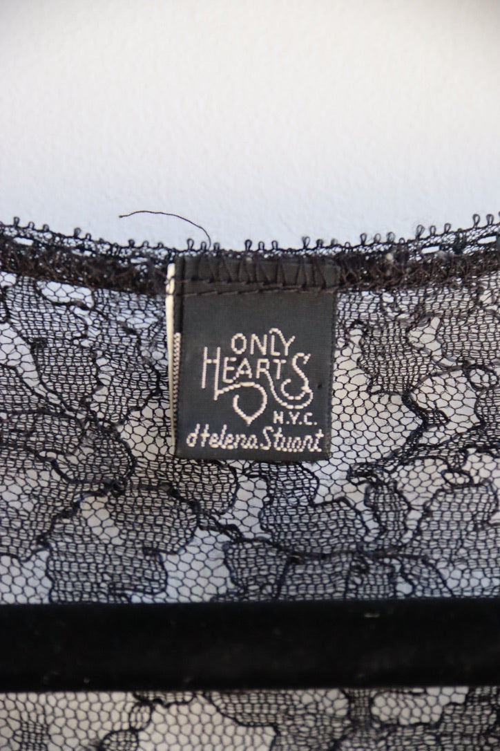 Only Hearts by Helena Stuart Black Lace Top