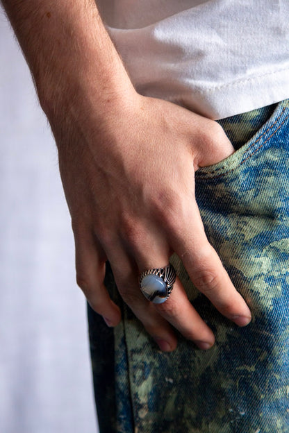 Sterling Silver Moss Agate Ring