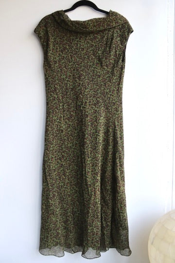 Dana Buchman Green Silk Dress