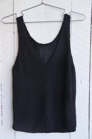 Black Knit Tank Top