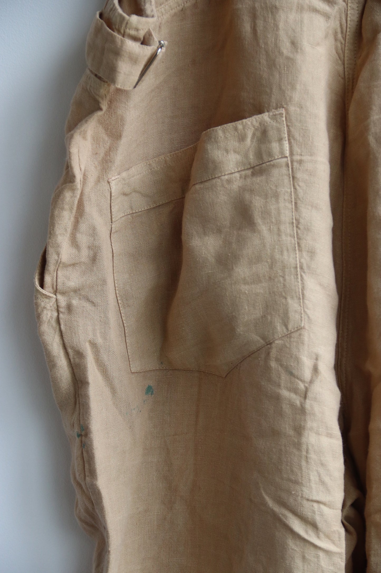 Brown Linen Overalls - as is