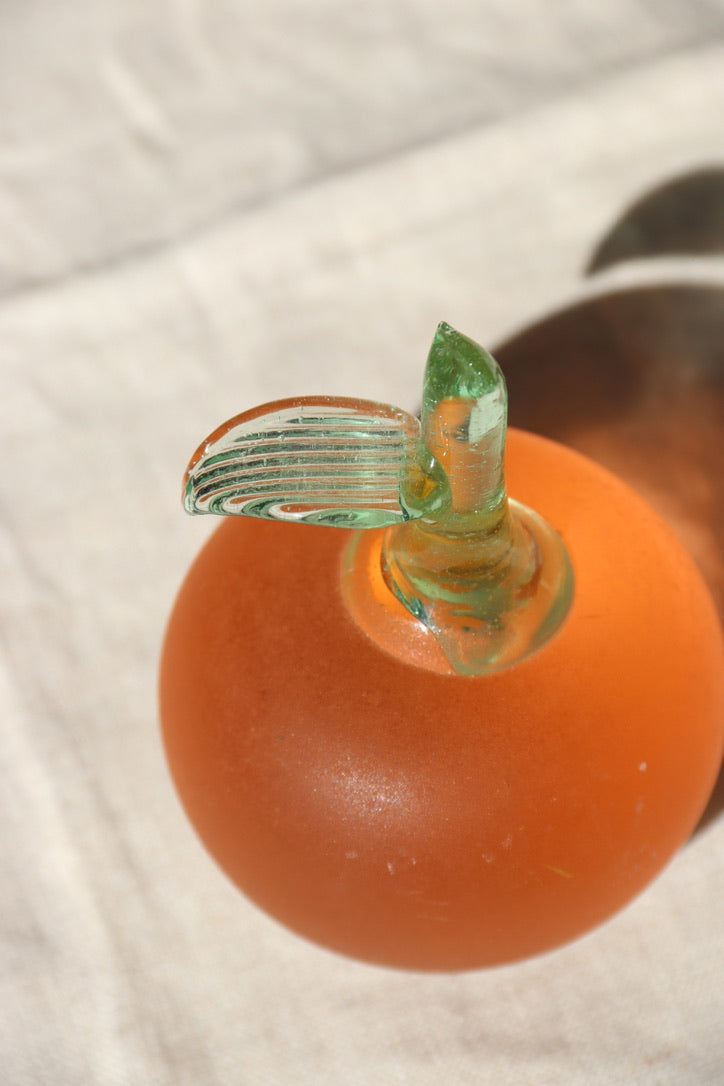 Peach Frosted Glass Paperweight