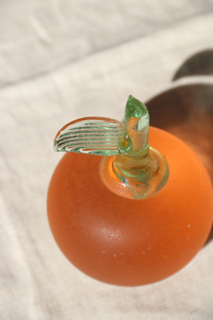 Peach Frosted Glass Paperweight