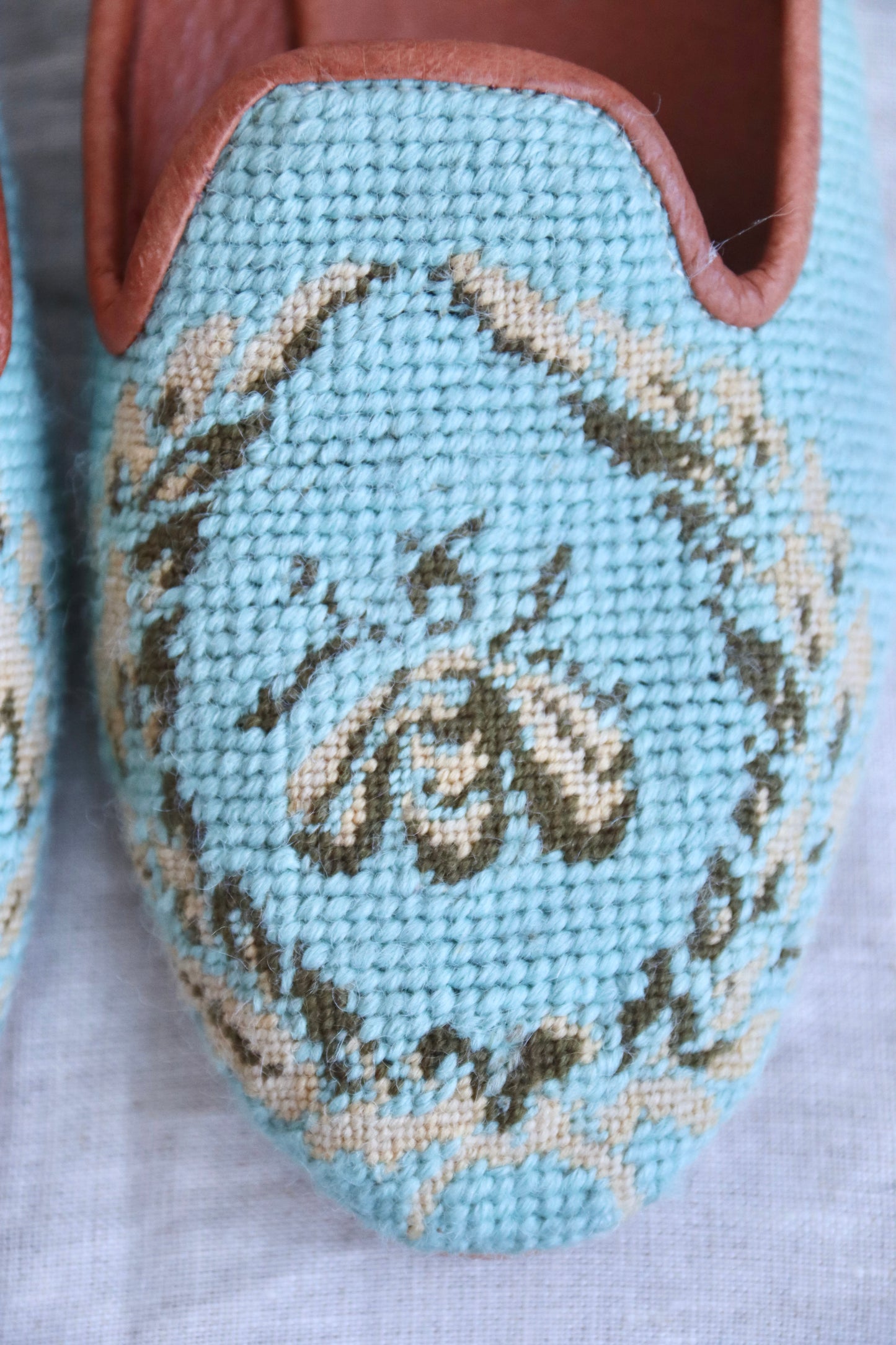 Larkspur Collection Needlepoint Slides
