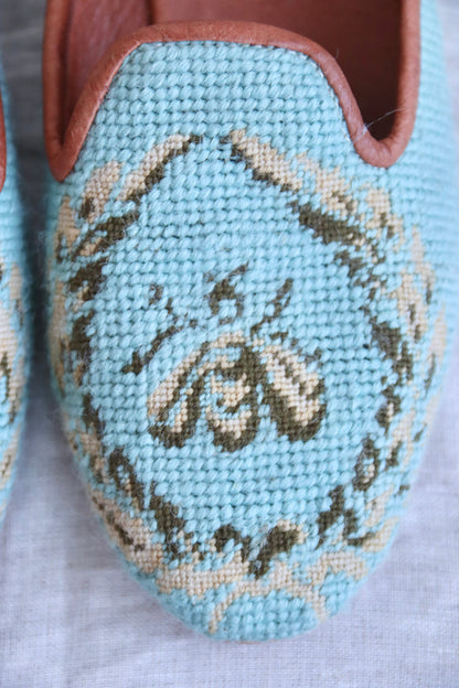 Larkspur Collection Needlepoint Slides