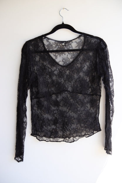 Only Hearts by Helena Stuart Black Lace Top