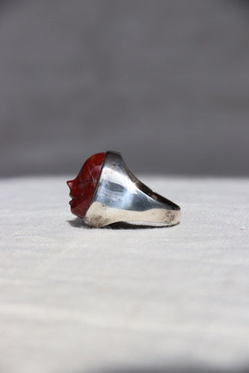 Sterling Silver Carved Face Ring
