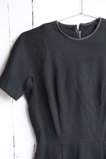Vintage Black Short Sleeve Dress