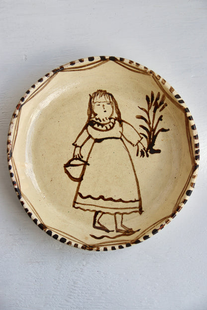 Mexican Hand Painted Folk Art Ceramic Dish