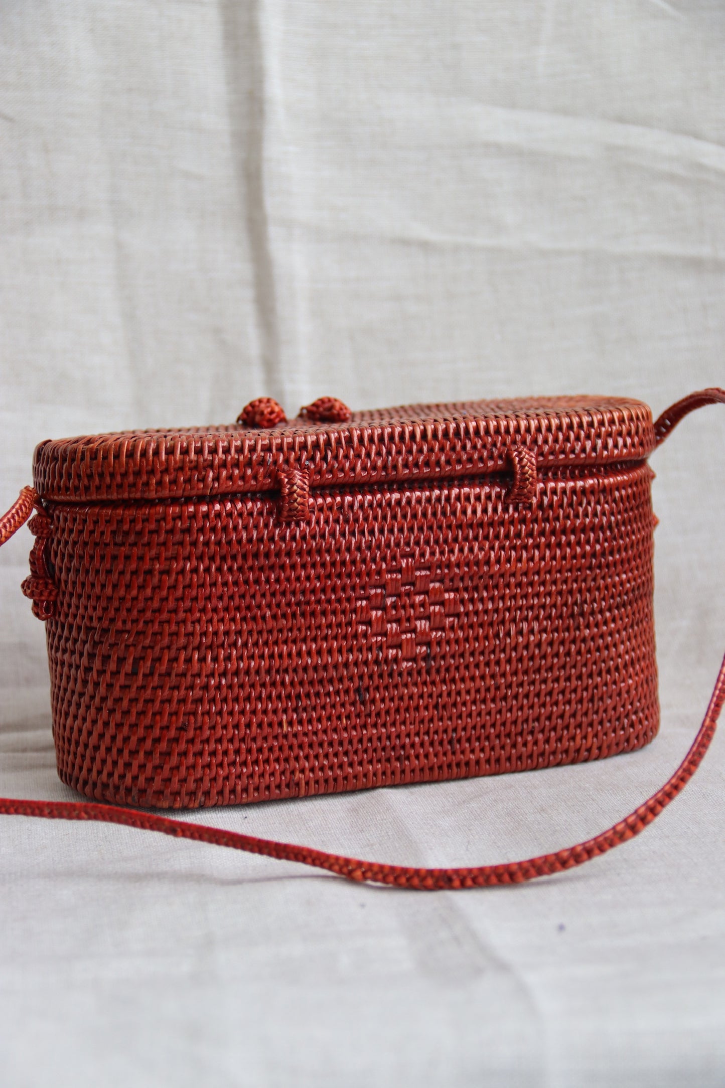 Peggy Fisher Handbags Red Woven Petite Shoulder Bag