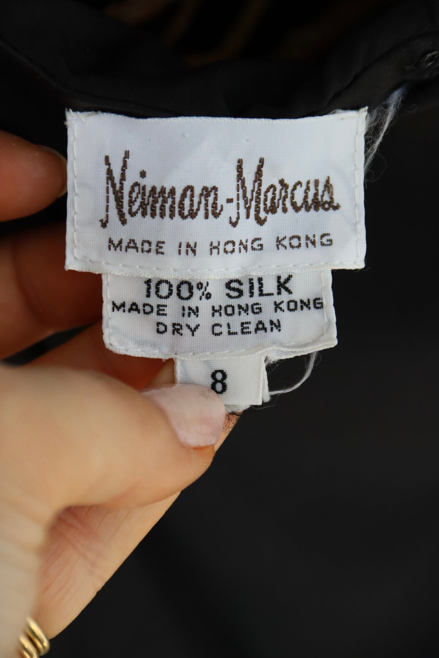 Neiman-Marcus Black Layered Silk Dress