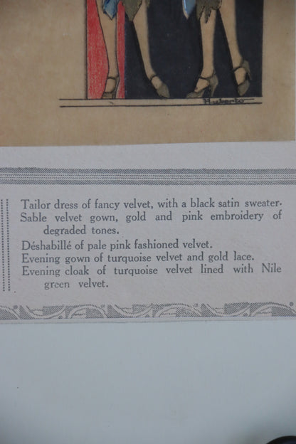 Original French Art Deco 1920s Fashion Pochoir Prints