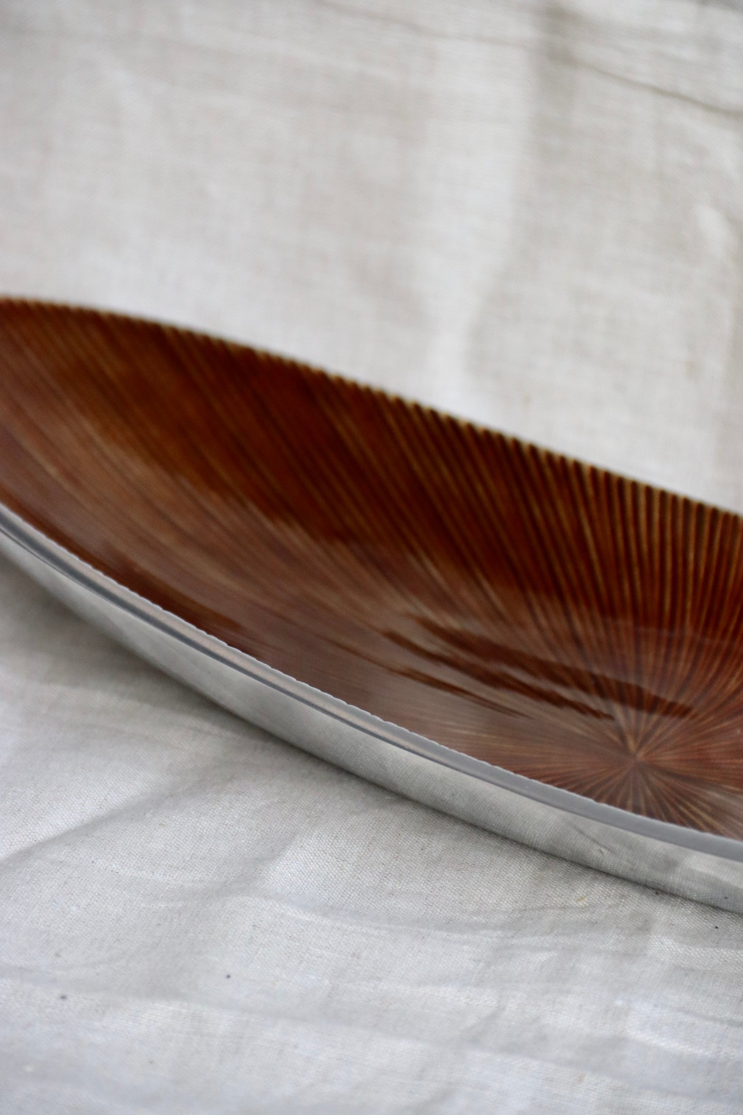 Simply Designz Brown and Silver Oval Tray