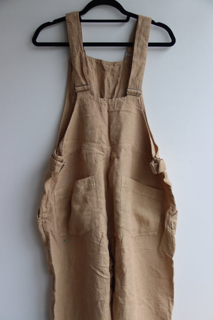 Brown Linen Overalls - as is