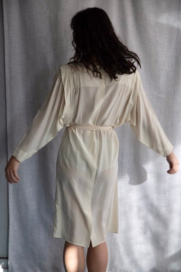Vintage 80s Kristen Cream Silk Dress