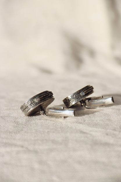 Vintage 800 Silver Cartship Compartment Cufflinks