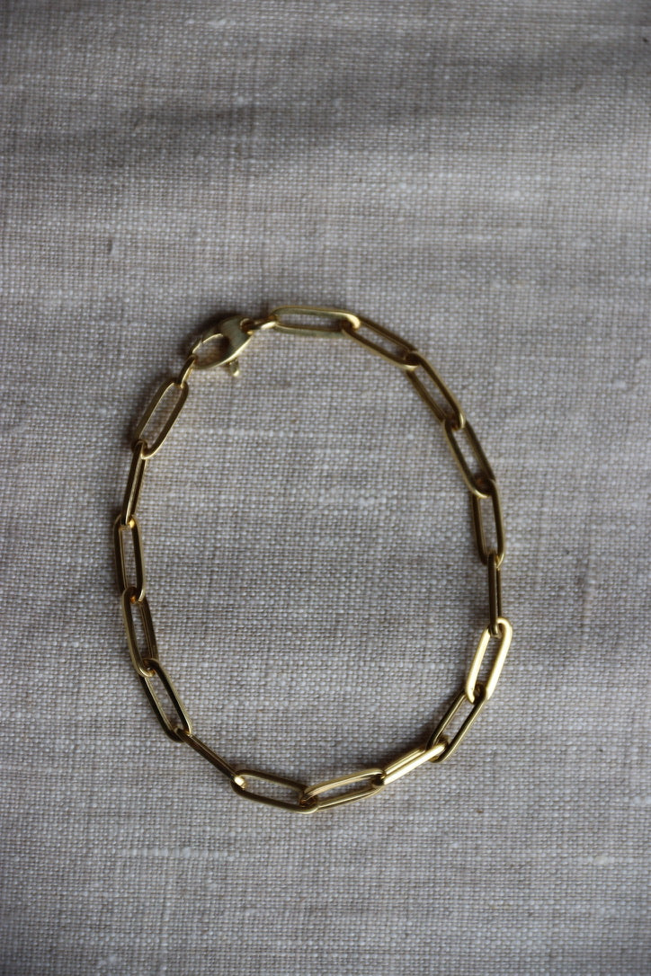 14K Paper Clip Chain Bracelet