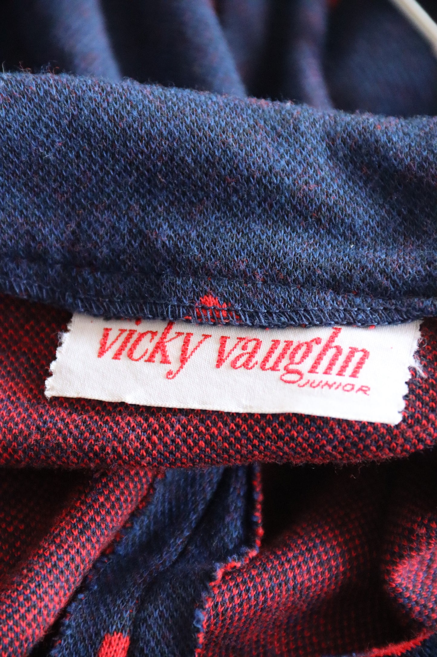 Vintage 1970s Vicky Vaughn Navy Blue and Red Floral Maxi Skirt