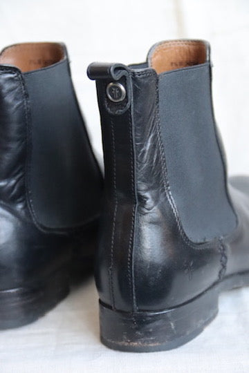 Frye Black Leather Ankle Chelsea Boots