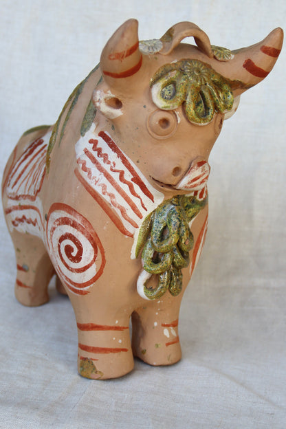 Vintage "Torito de Pucara" Peruvian Bull Terracotta Sculpture