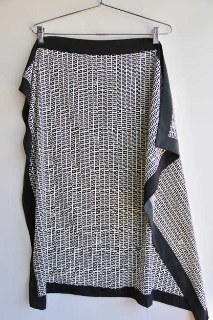 Fendi Black and White Silk Scarf