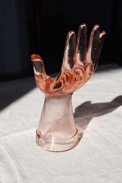 Pink Glass Hand Ring Display