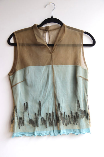 Mesh Blue and Green Top