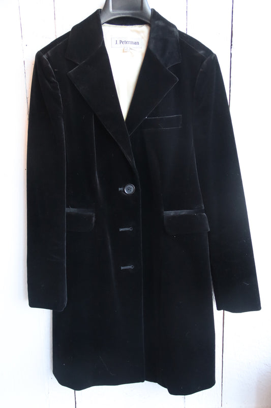 J. Peterman Black Velvet Coat