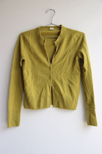 Vintage J. Crew Green Button Down Cashmere Sweater
