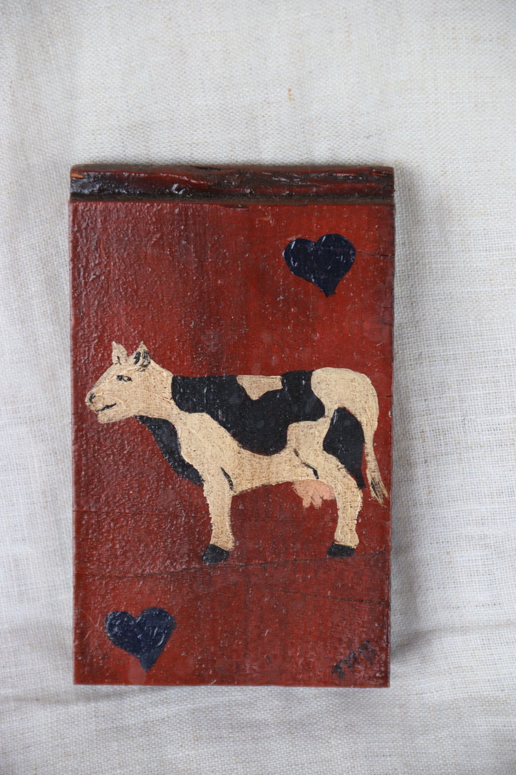 Mini Painted Cow Folk Art