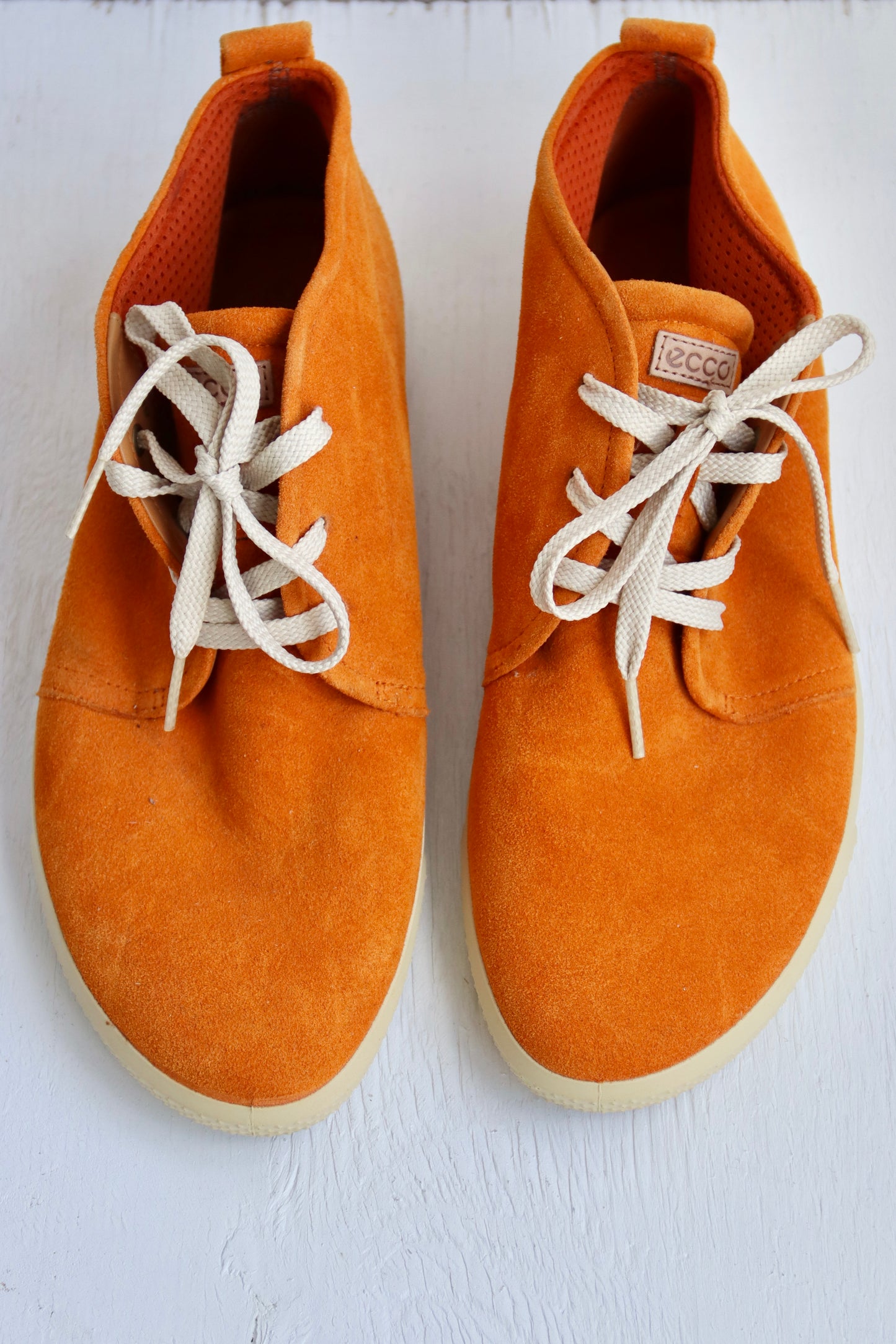 ECCO Orange Suede Sneakers