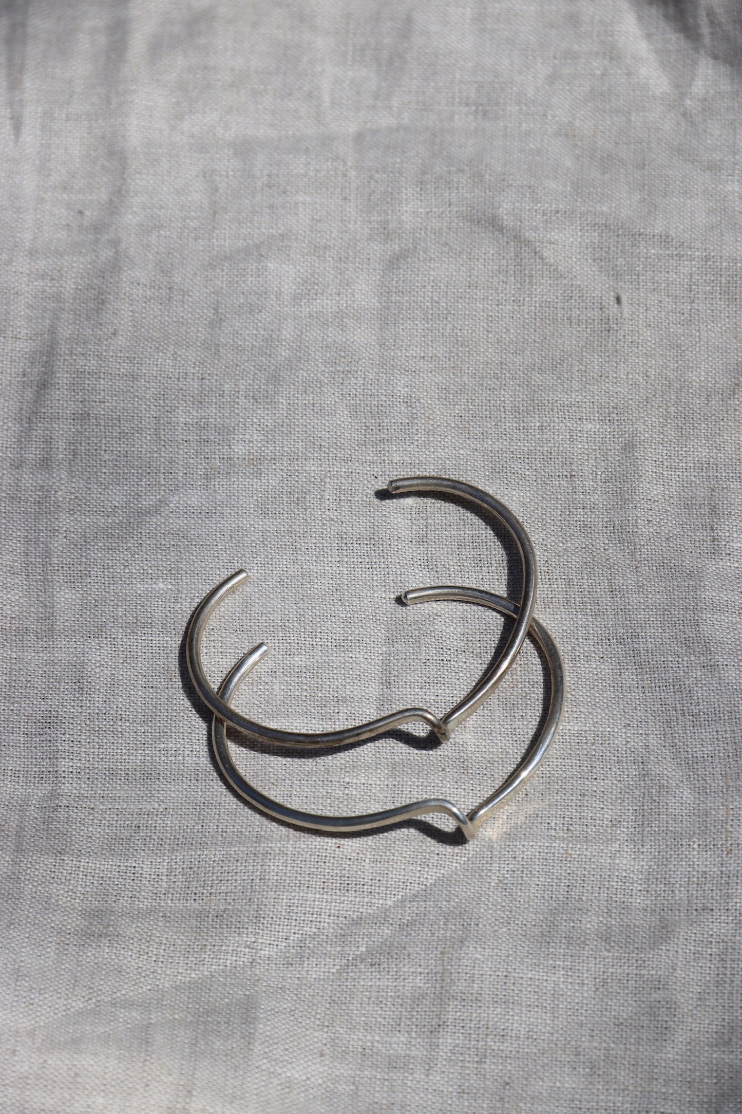 Set of Sterling Silver Wave Bracelets