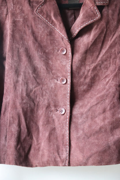 Brandon Thomas Suede Jacket with Contrast Stitching