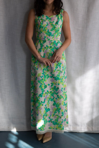 Harold Grant Green Quilt Maxi Dress - 1970s