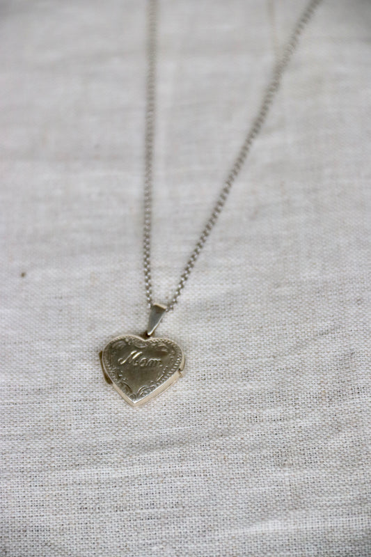 Sterling Silver "Mom" Locket Pendant