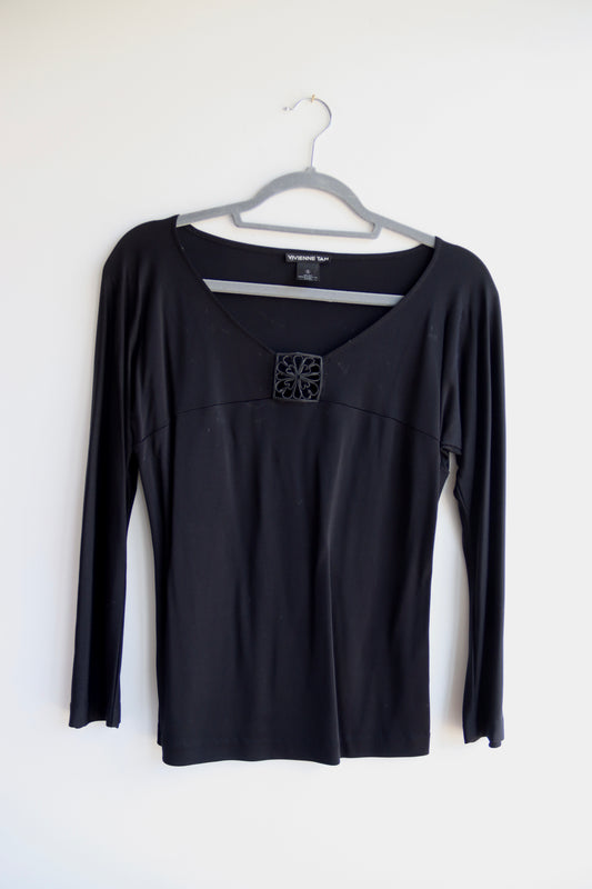 Vivienne Tam Black Top with Cutout