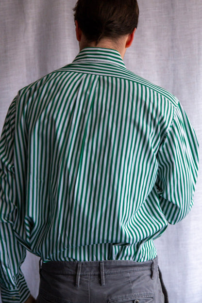 Maus & Hoffman Green Striped Button Down Dress Shirt