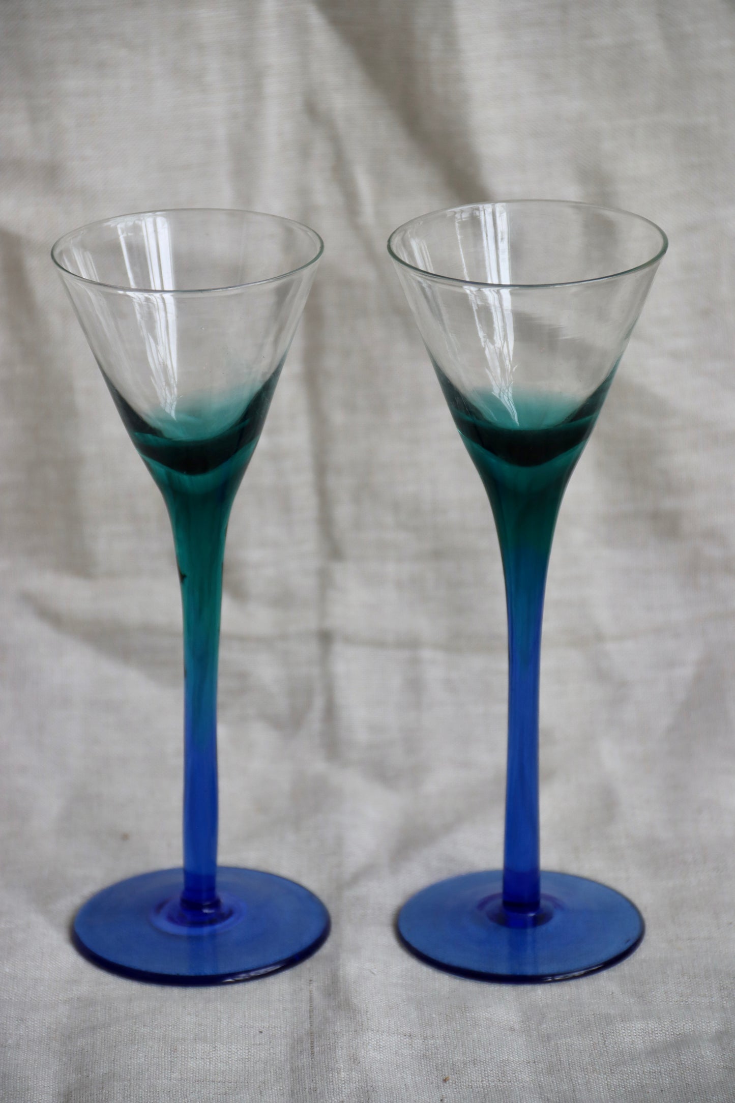 Set of Two Blue Stem Glasses