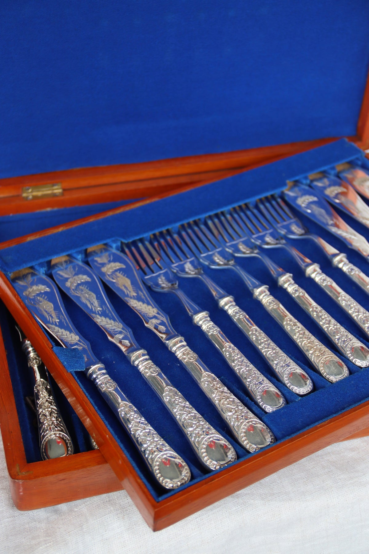 Antique Philip Ashberry Silverplate Fish Set